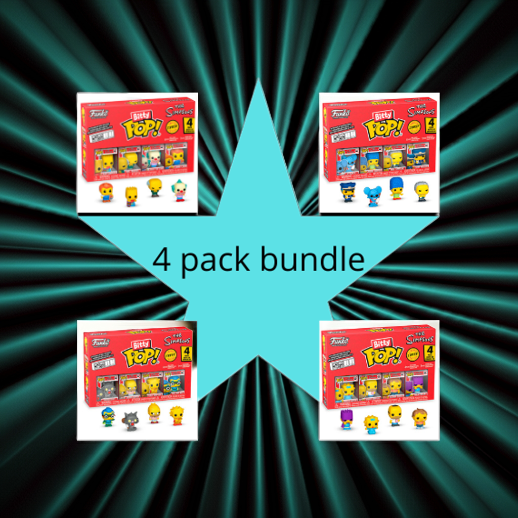 Blister 4 figures Bitty POP The Simpsons 4 pack bundle